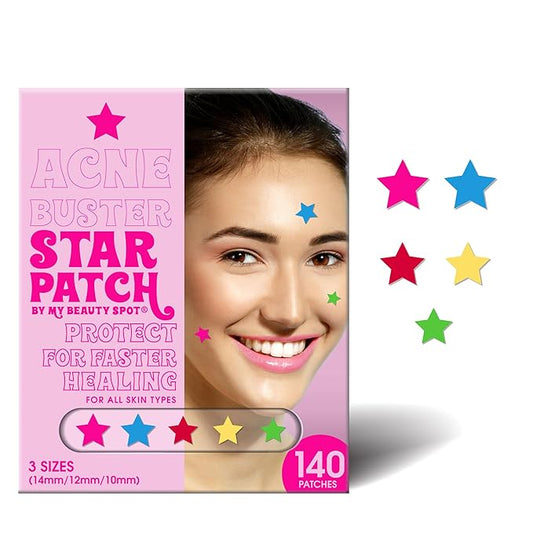 My Beauty Spot Pimple Patches - Cute Acne Patches for Face (140 Patches) with Hydrocolloid, Tea Tree Extract & Salicylic Acid, Colorful Fun Designs - Pimple Patches for Face Acne Spot Treatment
