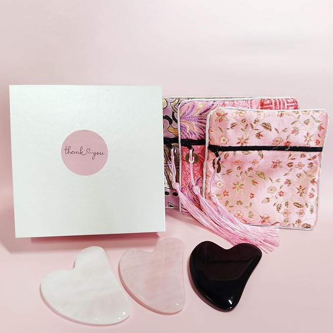 Natural Stone GuaSha Tool Gua Sha Facial Tools Eye Acupuncture Reduce Puffiness Relieve Muscle Tensions (Natural White Quartz)