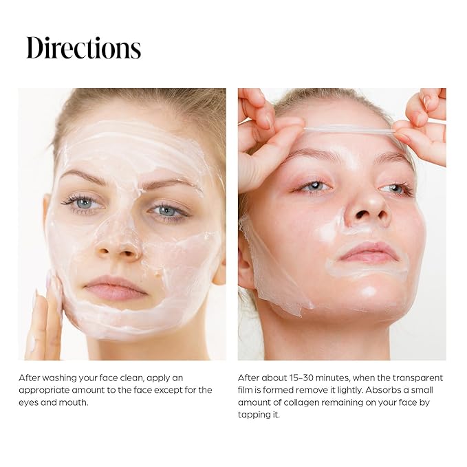 SUN & GLOW Intensive Collagen Peel-Off Mask Pack Hydrolyzed 300da Low-Molecular Collagen(300da Peptides) 10 Types of Seed Oil Korean Skincare Gel Type Home Care Wrapping Mask (2.82oz 80g)