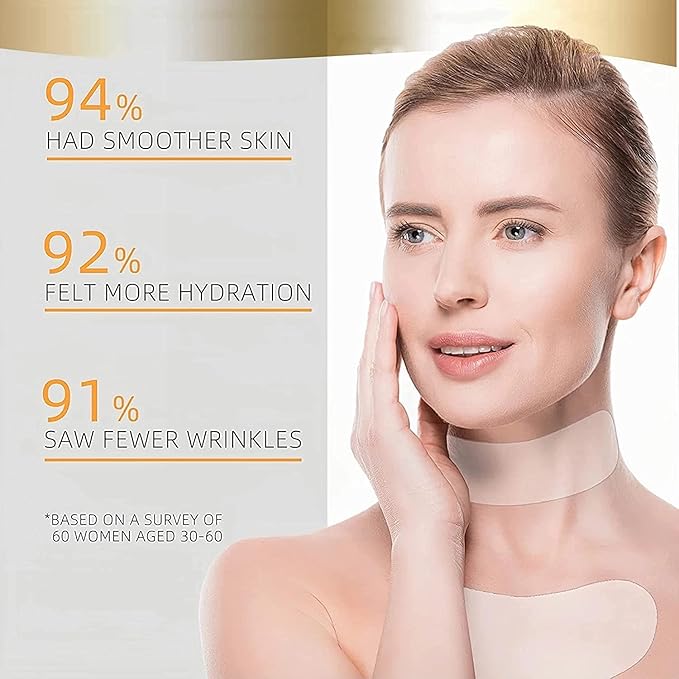 Neck wrinkle patches - chest & Neck wrinkle Treatment - silicone patches for wrinkle 4 pcs - Reusable Grade Anti-Ageing chest wrinkle Pad