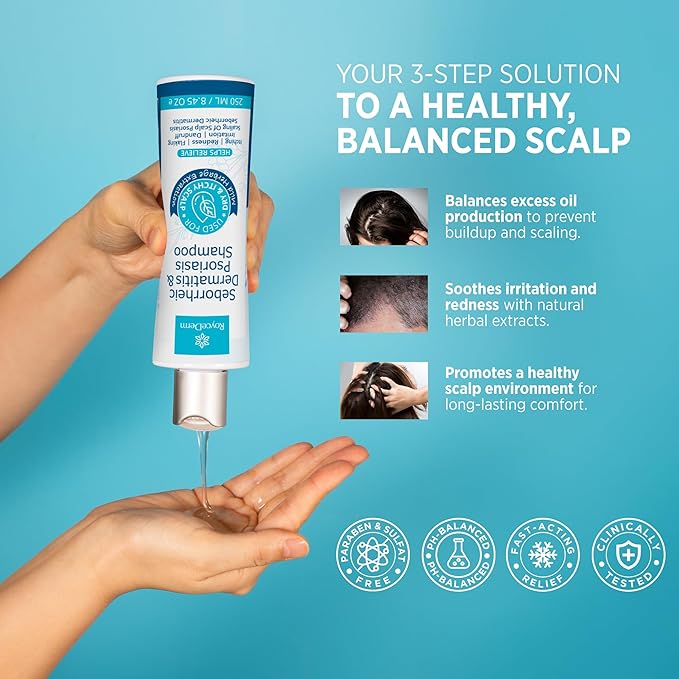 Seborrheic Dermatitis & Psoriasis Cream, Shampoo and Conditioner Set - Scalp Therapy System for Folliculitis, Psoriasis, Dandruff, Dry Scalp - Scalp Treatment to Relieve Itching, Flaking, Irritation