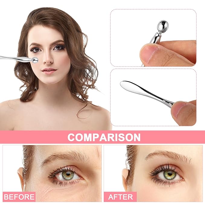 Reusable Eye Patch, Silicone Reusable Eye Gel Pads Eye Wrinkle Patches Under Eye Mask, Plump Fine Lines & Wrinkles with Metal Eye Cream Applicator & Tin Case (Black)