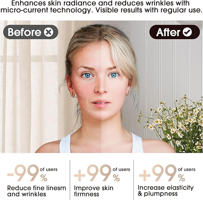 Face & Neck Massager | White LED Red-Light-Therapy-for-Face and Neck, Red Light Therapy Wand, 3 Color Led Face Neck Massager for Skin Care