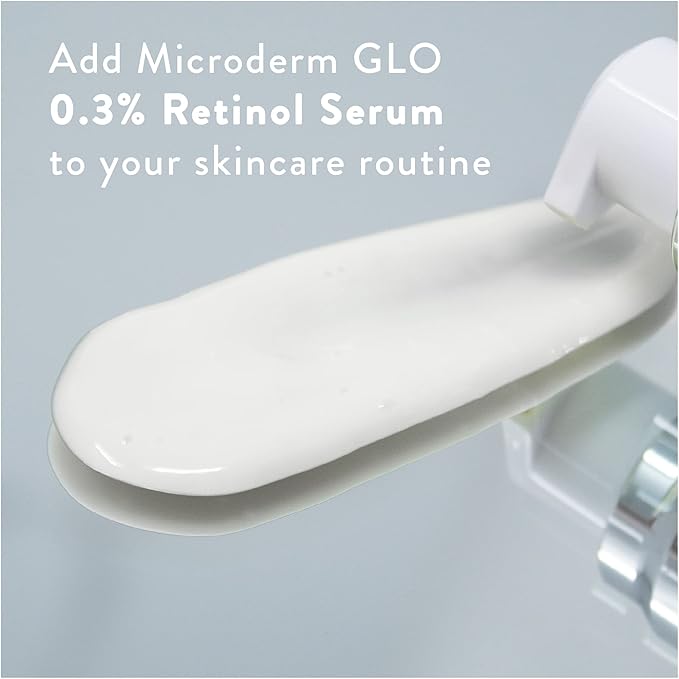 Microderm GLO - Age Defying 0.3% Retinol Serum, Anti-Aging Dark Spot Remover for Face, Fine Lines & Wrinkle Pore Minimizer, with Vitamin E & Natural Botanicals, 1 Oz Bottle
