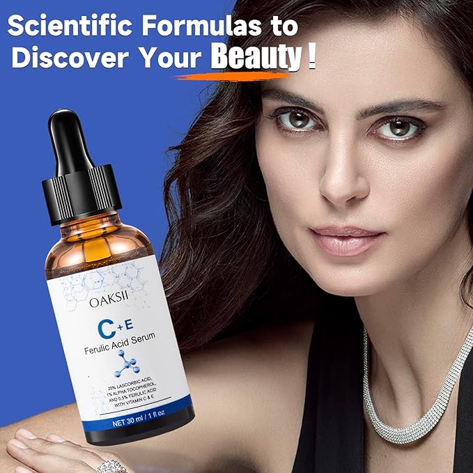 Vitamin C Face Serum, Vitamin CE Serum with Ferulic Acid, Vitamin E and Ferulic Serum Skin Care Vitamin C Serum for Face Anti Aging Face Care 1 Oz