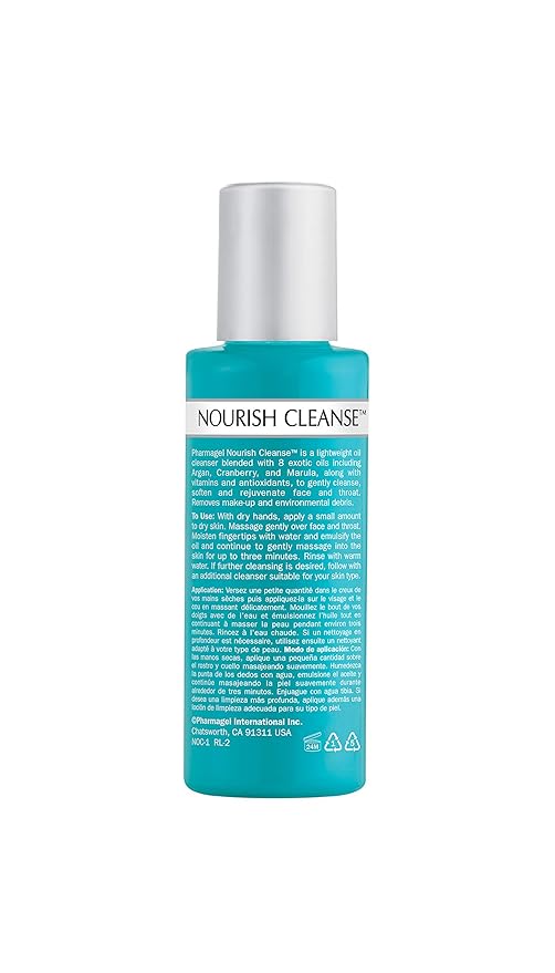 Pharmagel Nourish Cleanse Hydrating Facial Cleanser | Face Cleanser & Makeup Remover | Natural Face Wash for All Skin Types – 3.7 oz