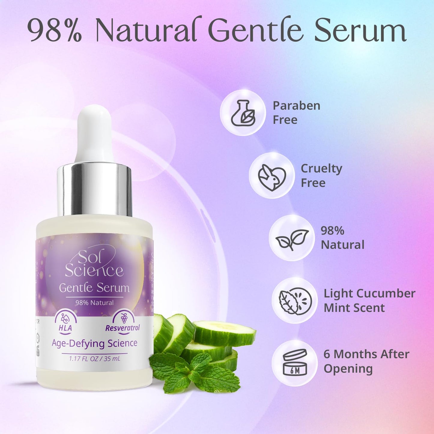 Gentle Hydration Serum - Lightweight & Moisturizing for Sensitive Skin with Hyaluronic Acid, Niacinamide & Aloe Vera - Face Serum for a Soft, Calm Glow