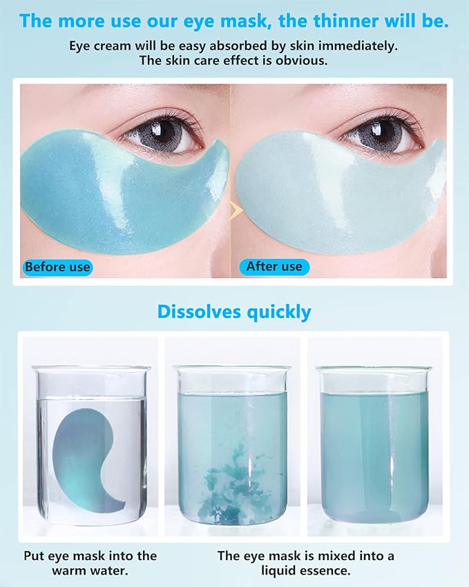 Under Eye Patches (60Pcs) - Upgraded Eye Mask Hyaluronic Acid & Collagen,Eye Treatment Mask,Under Eye Bag Treatment,Eye Mask for Puffy Eyes,Under eye Dark Circles,Women's Mother's Day Gift for Women