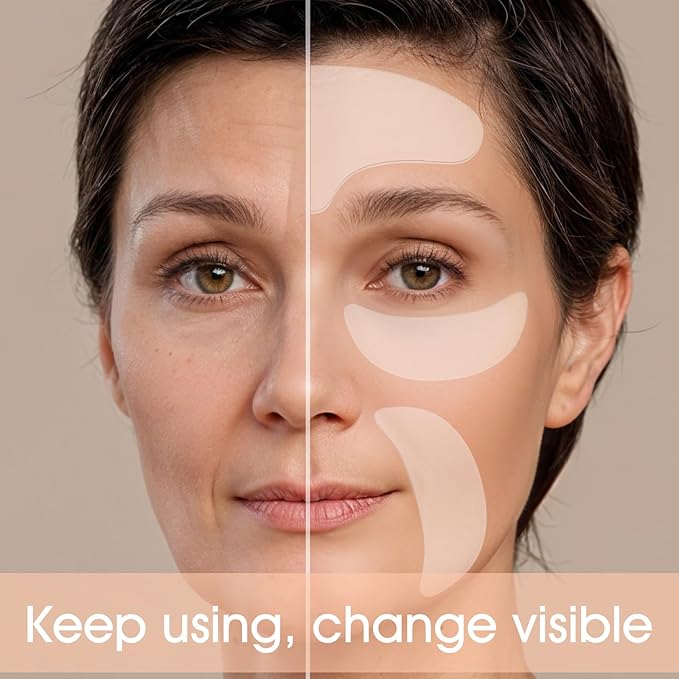 10 Pcs Forehead Wrinkles Patches Reusable Anti Wrinkle Patches Wrinkle Remover Mask Silicone Face Tape Smooth Fine Lines Wrinkles Treatment for Women Facial Beauty Skincare