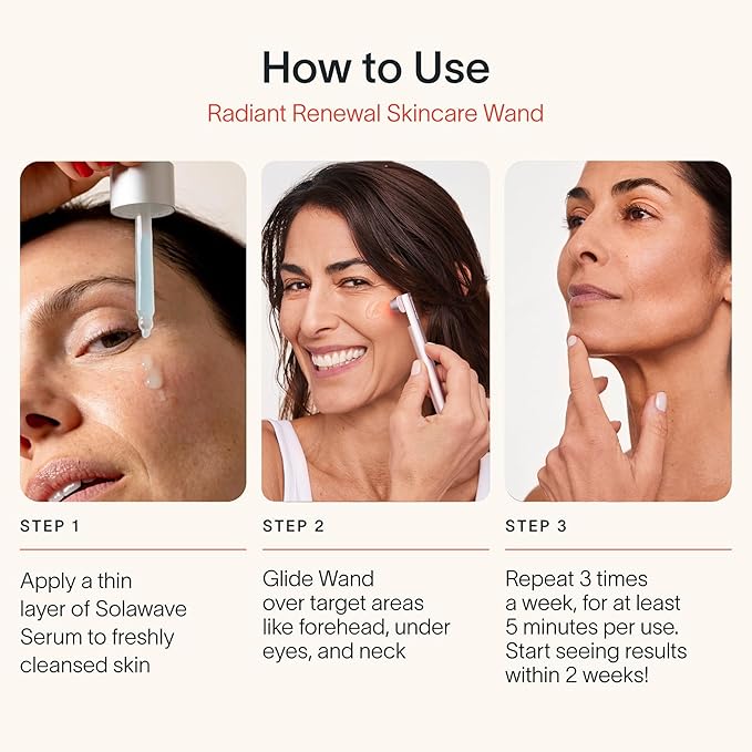 Solawave 4-in-1 Red Light Therapy Facial Wand | Anti-Aging Red Light Therapy for Face and Neck | Galvanic Microcurrent Gua Sha Facial Massager | Wrinkle Reduction | Solawave Original | Rose Gold