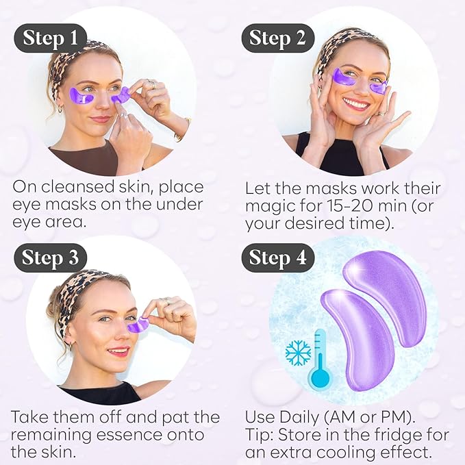 Retinol & Collagen Under Eye Patches (30 Pairs) Under Eye Patches for Dark Circles and Puffy Eyes, Under Eye Mask, Puffy Eyes Treatment