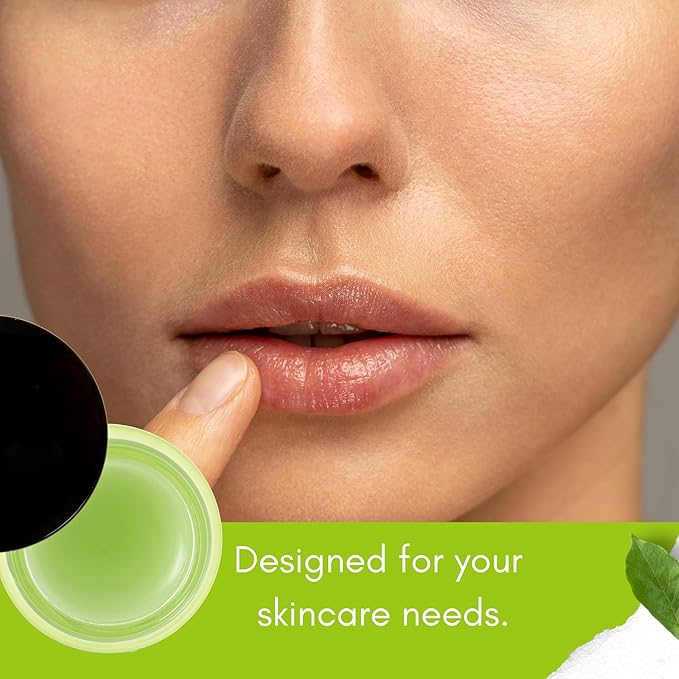 Green Tea Matcha Lip Sleeping Mask Overnight with Applicator, For Dry Lips, Coconut Oil, Vitamin E, Fig Extract, Orchid, and Shea Butter, Moisturizer for Dry, Chapped, Cracked Lips