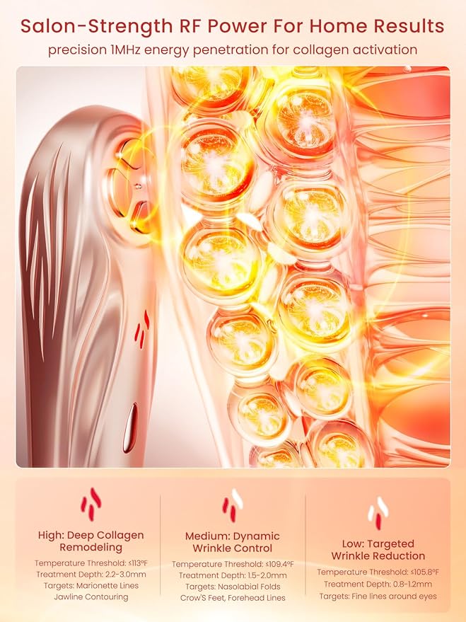 Radio Frequency Skin Tightening Device, Professional Wireless Home RF Skin Tightening Face Machine, Effective Face Wrinkle Removal, Lifting, Firming