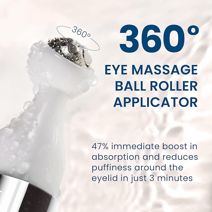 5% Caffeine 5% Retinol Eye Cream for Dark Circles, Puffiness and Bags, Hyaluronic Acid and Niacinamide Under Eye Cream Anti Aging, Eye Serum for Fine Lines, 360° Eye Massage Ball Roller
