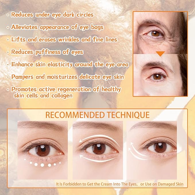Turmeric + Vitamin C Booster Eye Cream, Brightening and Hydrating Eye Cream, Dark Circle Relief, Elasticity Treatment, Gentle Anti-Aging & Anti-Wrinkle Care