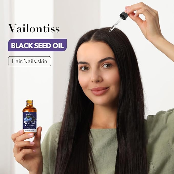 Black Seed Oil - Hair Growth Oil, Carrier Oil for Relaxing Massage and Body Oil, Black Seed Oil for All Hair Types and Skin(Black Seed Oil, 3.4 Fl Oz)
