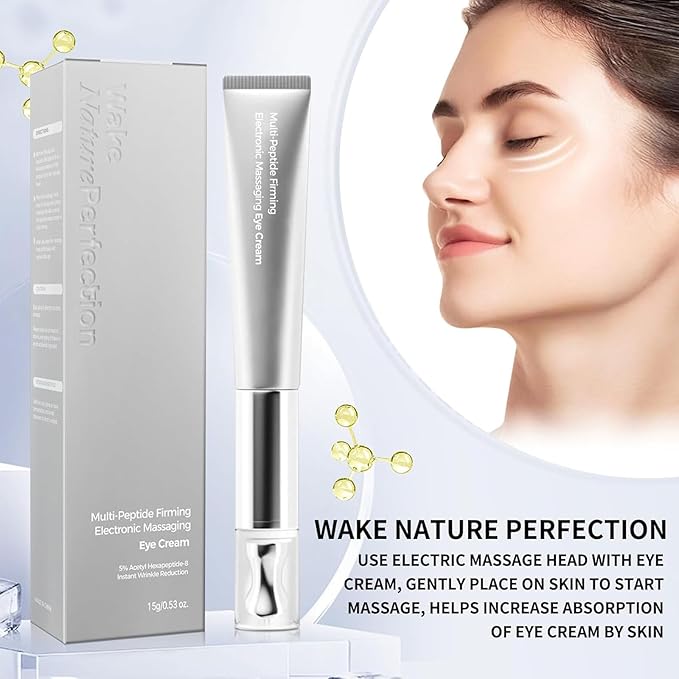 Eye Cream | Wrinkle Eraser Massaging Eye Cream, Multi-Peptide Firming And Electronic Massager, Anti-Aging Eye Cream for Puffiness and Bags Under Eyes Cream | Electric Massage Eye Cream (1 Pc)