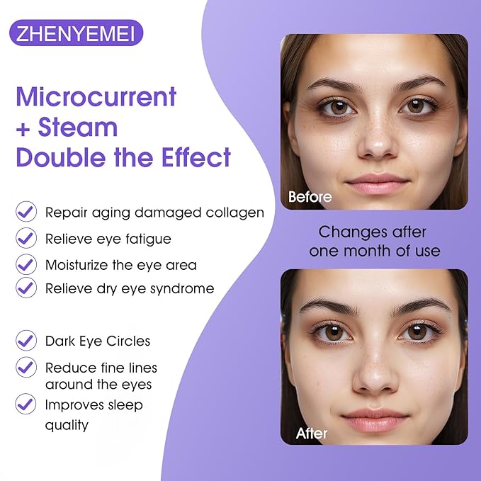 7Packs Microcurrent Heated Eye Mask for Dry Eye, Stree Relief Sleep Steam Eye Masks Disposable Self Heating for Warm Compress Dark Circles Puffiness Fatigue Travel Essentials Gift for Women Men