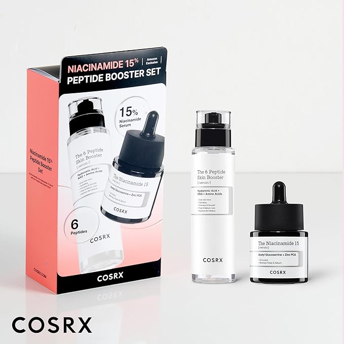 COSRX Niacinamide 15% Peptide Booster Set - Amazon Exclusive - Korean Skin Care Set, Gift Sets, Niacinamide Serum, Face Serum