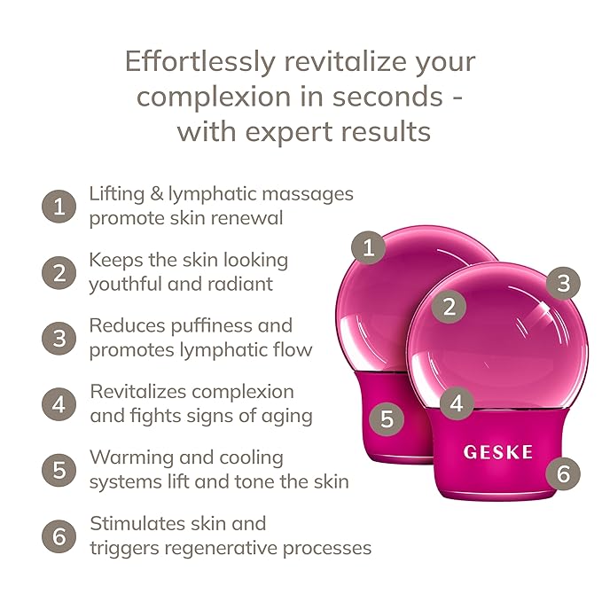 SmartAppGuided™ Cool & Warm Face & Body Massager | 7 in 1 | Multifunctional Massager | Face & Body | Battery-free Cooling & Warming | Firms, Relaxes & De-Puffs Skin | Globular Design