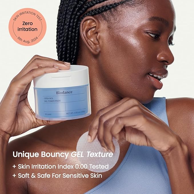 Biodance Cera-nol Gel Toner Pads | Hydrating, Soothing Korean Toner Pads for Sensitive Skin | 4.93 fl.oz.(140g), 60Pads
