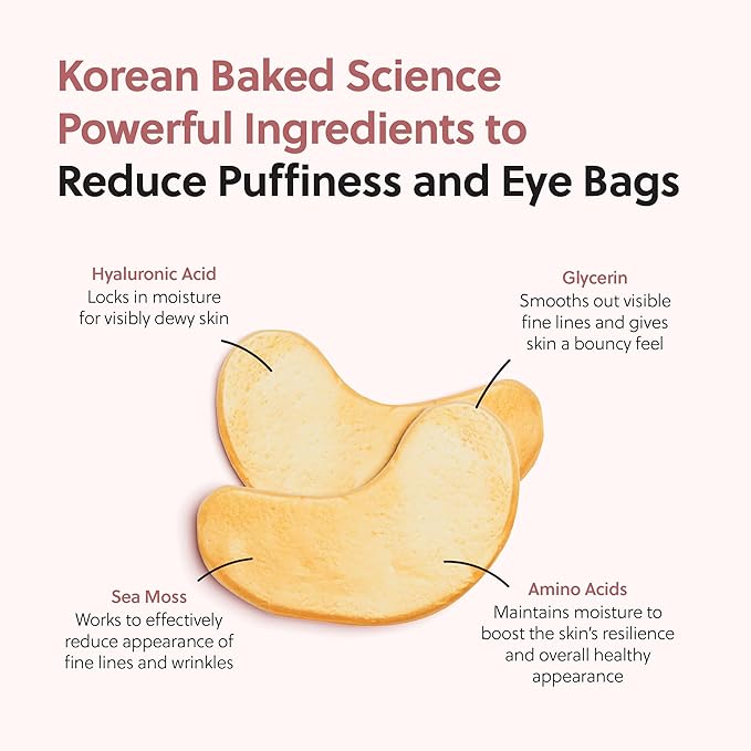 QUIA Collagen Eye Patches – Instantly De-Puff & Brighten Under-Eyes – No-Slip Hydrating Masks for Dark Circles, Eye Bags & Fine Lines – Infused with Hyaluronic Acid & Collagen – 20 Pairs