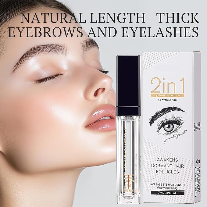 2-Pack 2 In 1 Lash Eyelash Growth Serum - Nourishing Formula for Curled, Dense & Resilient Lashes, Strengthening Treatment
