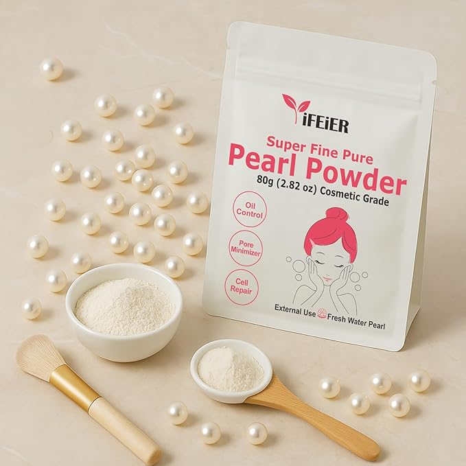 Pure Freshwater Pearl Powder for Skincare and Homemade Cosmetics Grade. 80g(2.82oz) SuperFine Pearl Powder for DIY lotions | creams | serums | making face mask, Natural and Oranic