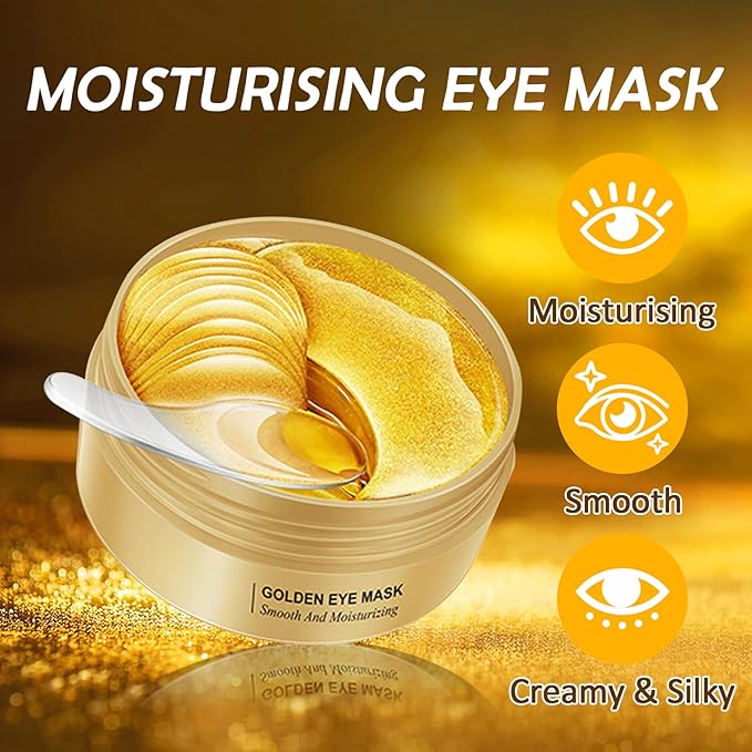 30 Pairs of Eye Masks and 10 Pairs of Lip Masks Skincare Gift Set,Moisturizing Lip Patches and Under Eye Patches for Women Eye Lip Care,Hydrating Gold Eye Patches and Lip Sheet Masks Skin Care Set