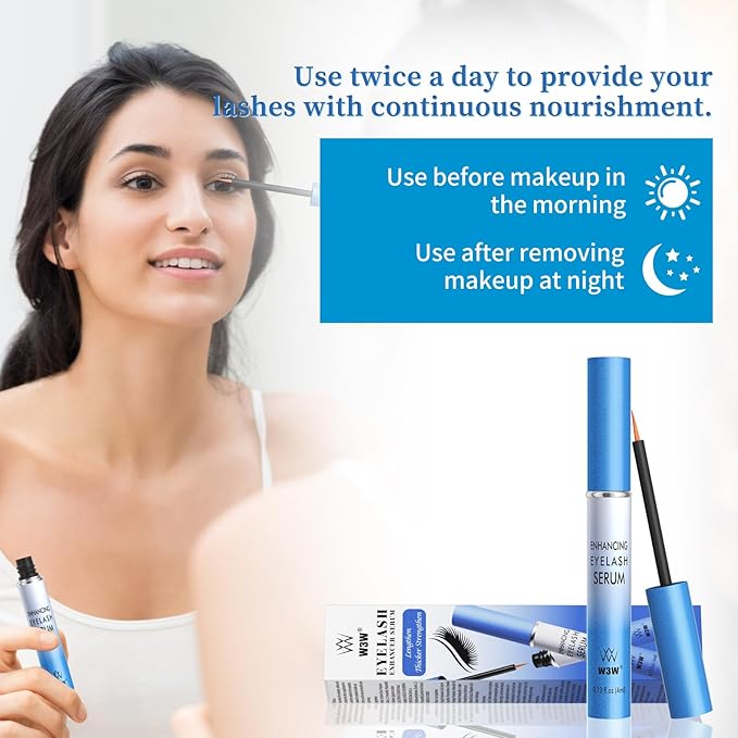 QIC Lash Serum - 4ml Eyelash Enhancing Serum, W3W Eyelash Serum for Eyelash Thicker, Stronger, Longer Suitable for Lashes & Brows