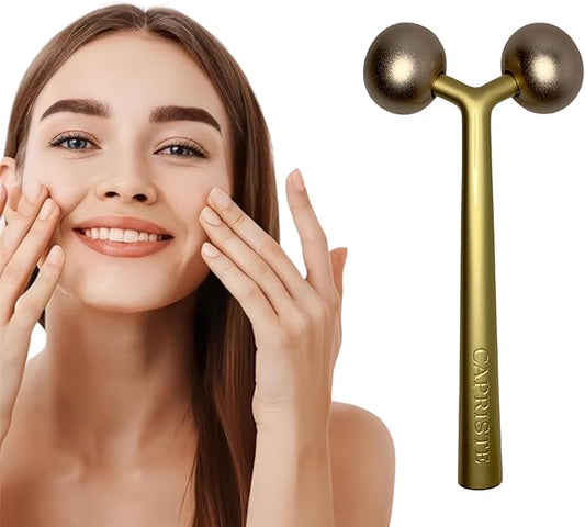 Premium Face Sculptor Metal Facial Massager Anti-Wrinkle Face, Neck, & Décolleté Roller | Reduces Swelling, Boosts Collagen, Face Roller for Wrinkles and Lifting Skin Tightening Device