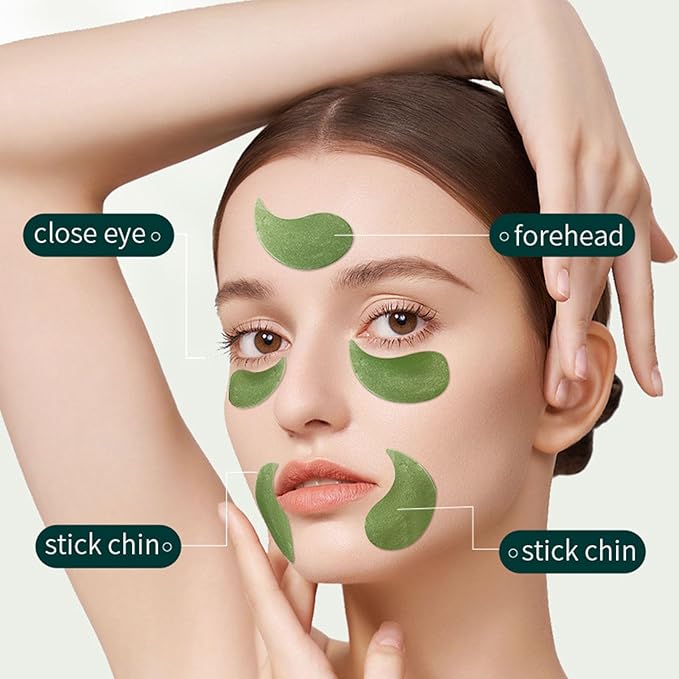 Under Eye Mask, Under Eye Patches, 60 Pcs Moisturizing and Improving Eye Skin Dryness, Nourishing Eye Care Mask for Dark Circles and Puffiness (Centella green)
