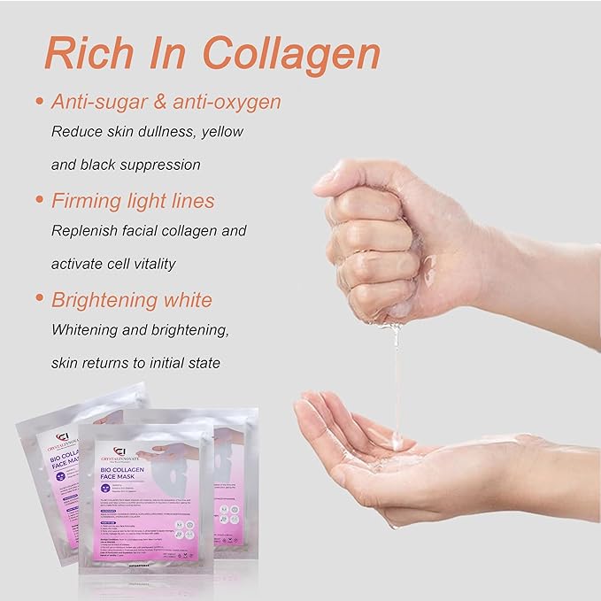 Deep Bio-Collagen Face Mask: Luxurious Treatment That Rejuvenates And Hydrates Your Skin. Enriched With Collagen, Boosts Elasticity, And Reduces Fine Lines, Radiant, Youthful Glow
