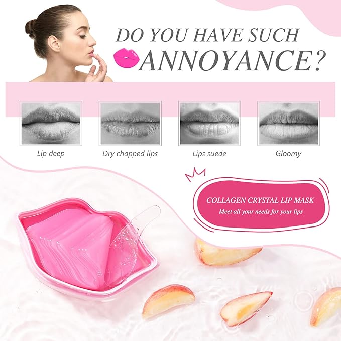 20pcs Moisturizing Lip Mask, Sleep Mask Reduces Lip Lines, Restores Moisture, Nourishes Lip Skin, Plumping Lips Mask (Pink)