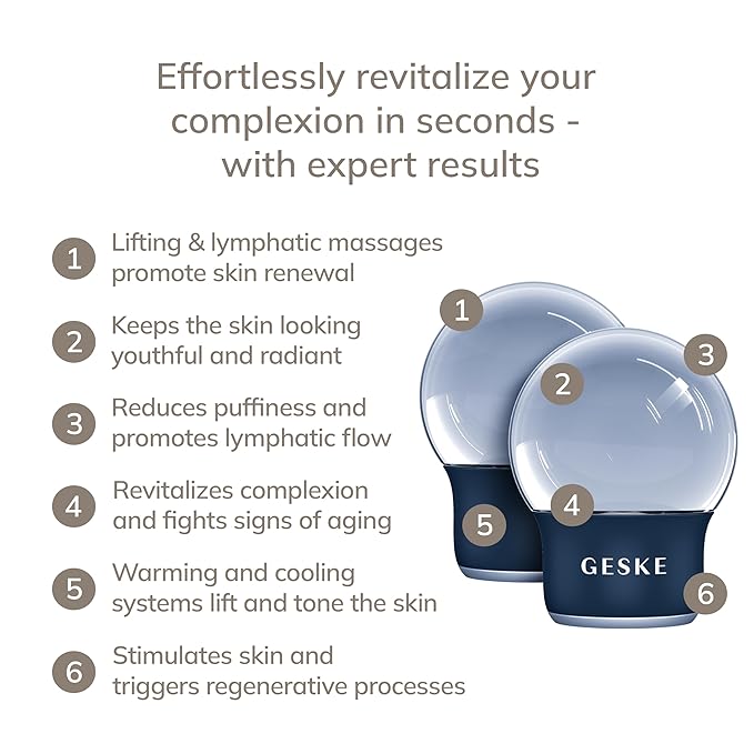 SmartAppGuided™ Cool & Warm Face & Body Massager | 7 in 1 | Multifunctional Massager | Face & Body | Battery-free Cooling & Warming | Firms, Relaxes & De-Puffs Skin | Globular Design