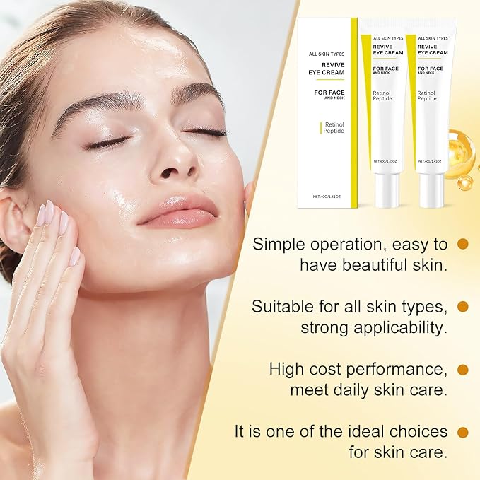 2PCS Revive Eye Cream,Revive Eye Cream For Neck, Reduces Wrinkles Firming & Hydrating Cream for All Skin Types