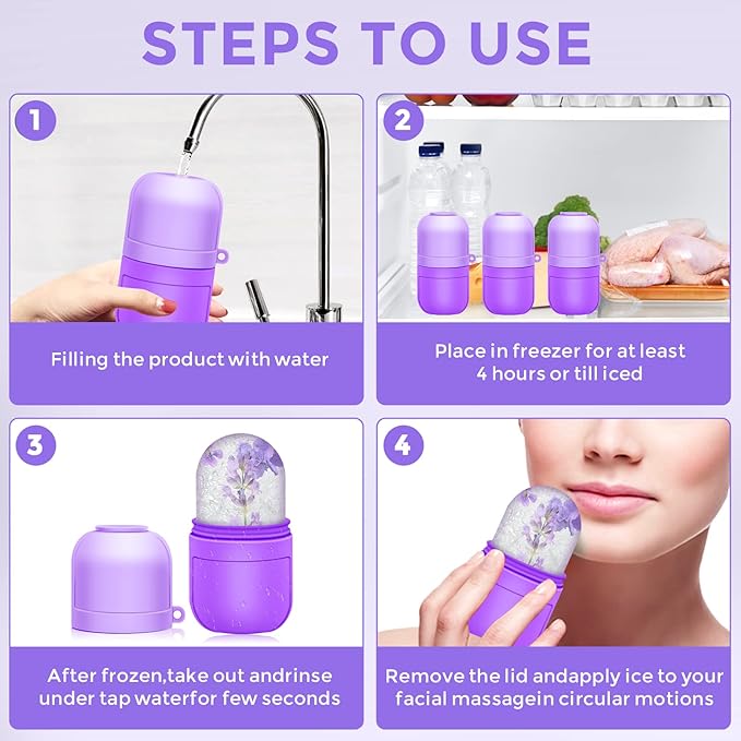 AURUZA Ice Face Roller Ice Roller for Face and Eye Puffiness Beauty Ice Face Roller Mold Tray Face Frosting Massage Beauty Skincare Tool for Brightening Lubrication Shrink Pore Removal Fine Lines…