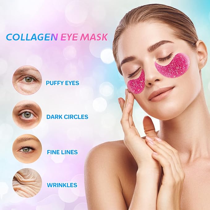 Vemofoper Under Eye Patches - 30 Pairs Collagen Under Eye Masks Anti-Aging Eye Mask for Face to Soothe Puffiness, Eye Bags and Wrinkles
