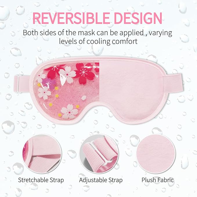 ZNÖCUETÖD Ice Mask Gel Cooling 2 Packs Reusable Cold Compress Eye Ice Pack for Dark Circles and Puffiness, Migraine, Stress Relief