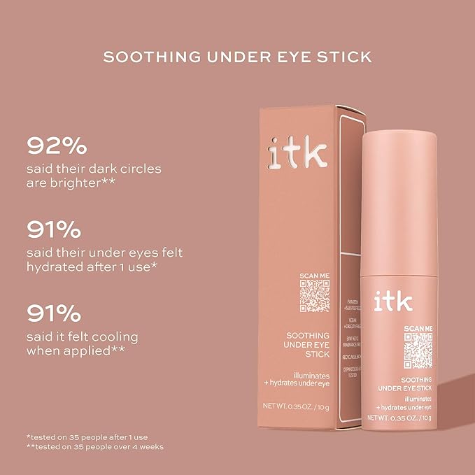 ITK Skincare Eye Cream Set - Caffeine Infused Under Eye Stick + Anti Aging Day + Night Eye Cream with Vitamin C and Ceramides - Brighten + Depuff - Hydrate, Firm + Reduce Puffiness - Skincare Set