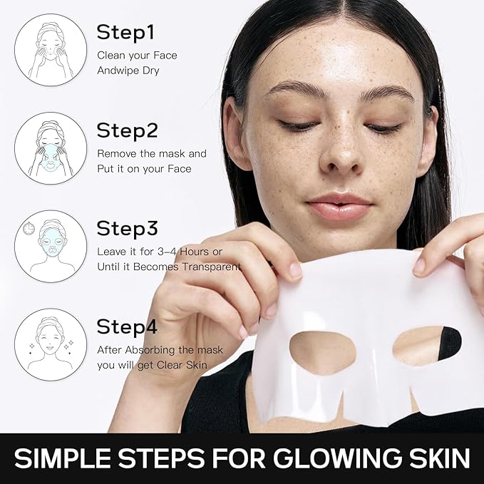 4 Pack Collagen Anti-Wrinkle Overnight Face Mask - Deep Hydrating & Lifting Sheet for Firming, Moisturizing, Reducing Fine Lines - Rejuvenating Collagen Facial Mask for All Skin Types