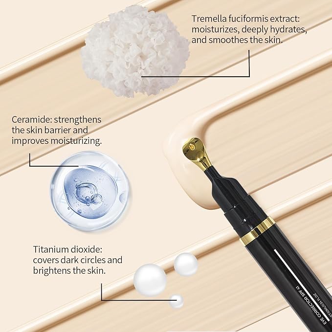 Luminous Eye Corrector Spf 41, 2pcs Dermatology Luminous Under Eye, Under Eye Concealer for Dark Circles, Anti-Aging Wrinkles Eye Cream, Hydrating Tinted Cream for All Type Skin-Natural Color(2)