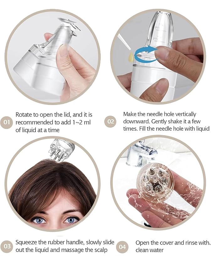 2 pcs Hair Oil Applicator for Scalp Oil Applicator for Scalp,Oil Comb/Scalp/Hair Applicator, Small Minoxidil Brush Scalp Applicator(Transparent)