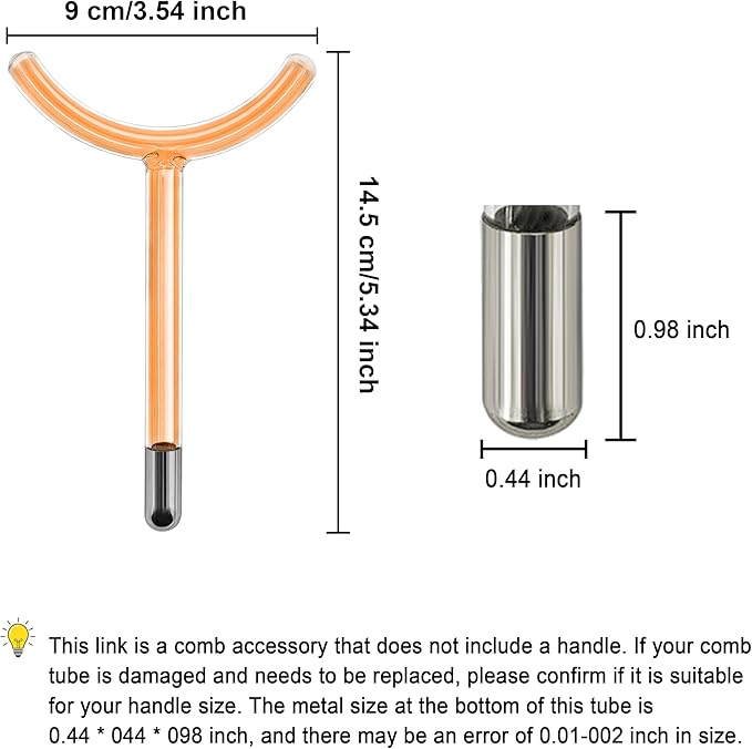 Electrode Wand Glass Tube Handheld Spare Parts Elitzia ETHB01 (Orange Y Shape)