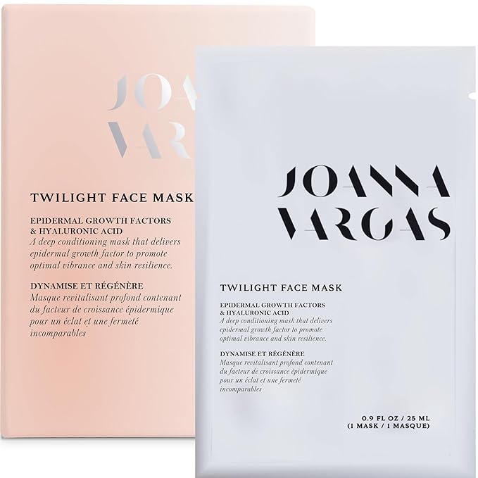 Joanna Vargas Twilight Face Mask - Hydrating Face Masks with Epidermal Growth Factor & Niacinamide - Soothing Facial Masks for Women - Repairing Sheet Mask for Enhanced Skin Barrier - Single Sheet