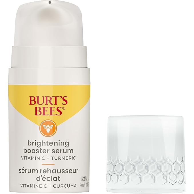Burt's Bees Vitamin C Turmeric Face Serum, Mothers Day Gifts, Brightens Skin & Visibly Reduces Dark Spots, Fine Lines & Wrinkles, Naturally Hydrating, Lightweight - Brightening Booster (1 oz)