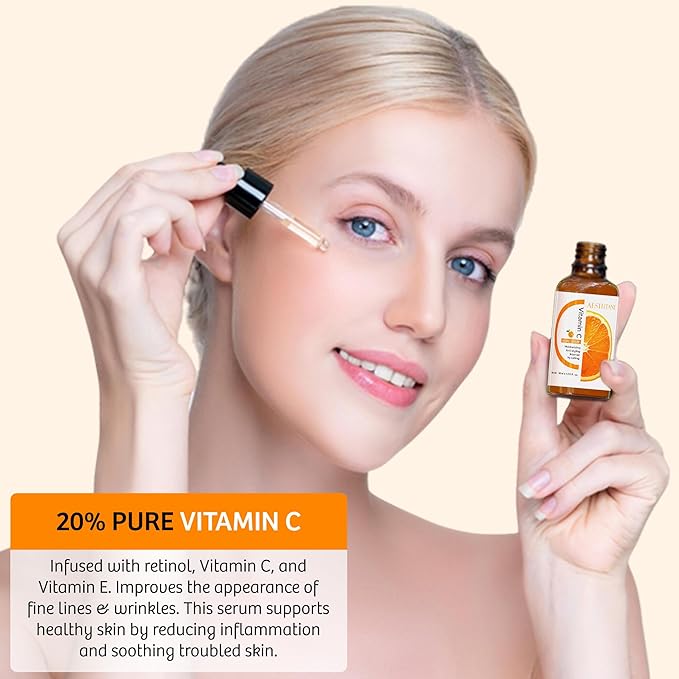 Best Vitamin C Serum for Face with Vitamin E, Retinol & Hyaluronic Acid - Anti Aging Serum For Fine Lines, Dark Spots, Wrinkles, Face Moisturizer & Hydrating - All Skin Types of Men & Women | 1Fl Oz