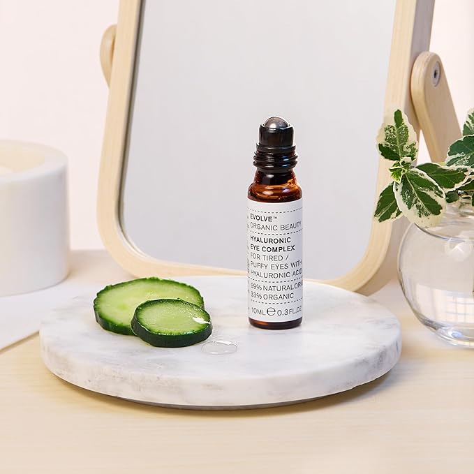 Evolve Organic Beauty - Natural Hyaluronic Eye Complex | Small-Batch, Vegan Clean Beauty (0.3 fl oz | 10 mL) Packaging May Vary