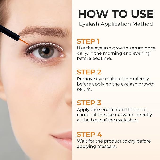 Eyelash Growth Serum, Lash Enhancing Serum with Advanced Formula to Boost Longer Fuller and Thicker Luscious Lashes, Non-Irritating Eyelashes