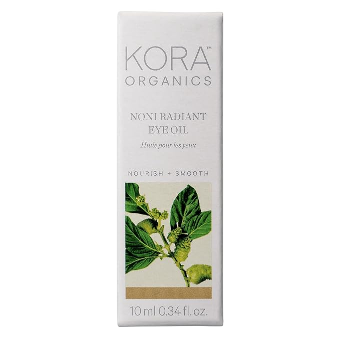 KORA Organics Noni Radiant Hydrating Under Eye Oil Roller, Smooth & Tone, Certified Organic, Cruelty Free, 0.34 Fl Oz.